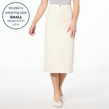 Colleen Lopez Faux Leather Midi Pencil Skirt
