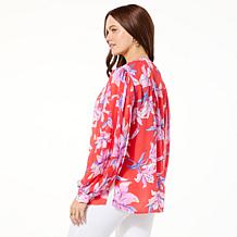 Colleen Lopez Floral Printed Button-Down Blouse