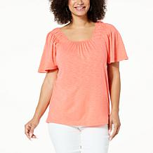 Colleen Lopez Long-Sleeve Eyelet Top