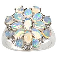 Colleen Lopez Gemstone and White Zircon Floral Ring