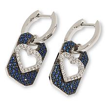 Colleen Lopez Gemstone and White Zircon Heart Tag Drop Earrings