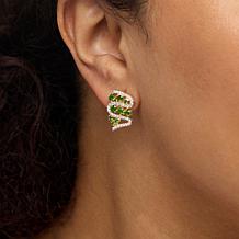 Colleen Lopez Gemstone and White Zircon Ribbon Swirl Stud Earrings