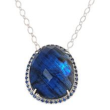 Colleen Lopez Gemstone Doublet Pavé Halo Pendant with Chain