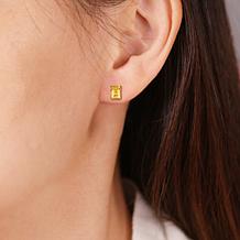 Colleen Lopez Gold-Plated Emerald-Cut Gemstone Stud Earrings