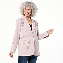 Colleen Lopez Heat Set Heart Woven Blazer