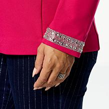 Colleen Lopez Knit Blazer with Jeweled Sleeve
