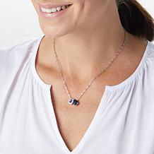 Colleen Lopez London Blue Topaz and Tanzanite "Toi et Moi" Necklace