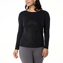 Colleen Lopez Long Sleeve Shimmer Jersey Top 