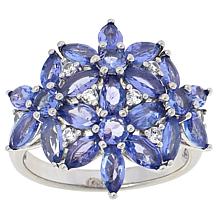 Colleen Lopez Marquise Gemstone Flower Ring