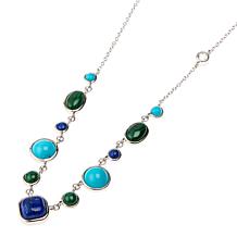 Colleen Lopez Multigemstone Station Sterling Silver Necklace