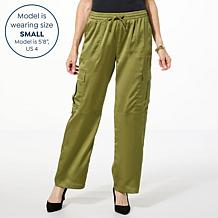 Colleen Lopez Satin Pull-On Cargo Pant
