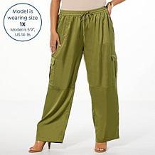 Colleen Lopez Satin Pull-On Cargo Pant