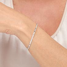 Colleen Lopez Sterling Silver 0.50ctw Diamond Flexible Bangle Bracelet
