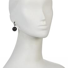 Colleen Lopez Sterling Silver Black Spinel Drop Earrings
