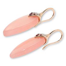 Colleen Lopez Sterling Silver Chalcedony and Pavé Gem Drop Earrings