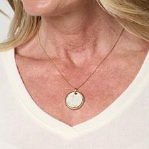 Colleen Lopez Sterling Silver Diamond Slice Circle Pendant