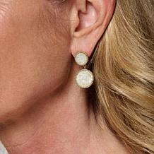 Colleen Lopez Sterling Silver Diamond Slice Drop Earrings