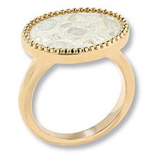 Colleen Lopez Sterling Silver Diamond Slice Oval Ring