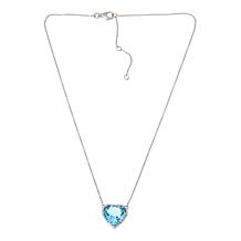 Colleen Lopez Sterling Silver Heart-Cut Gemstone Necklace
