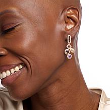 Colleen Lopez Sterling Silver Multigemstone and CZ Dangle Earrings