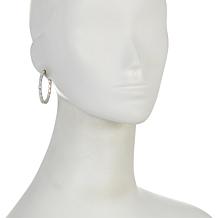 Colleen Lopez Sterling Silver Opal Large Inside-Outside Hoop Earrings