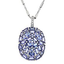 Colleen Lopez Sterling Silver Oval Gemstone Pendant with Chain