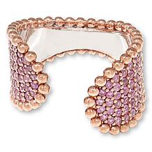Colleen Lopez Sterling Silver Sapphire Pavé Bypass Cuff Ring