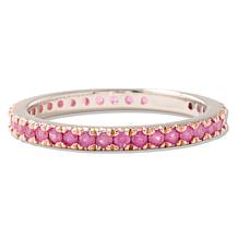 Colleen Lopez Sterling Silver Sapphire Pavé Eternity Band Ring