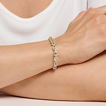 Colleen Lopez Sterling Silver Yellow Sphene and White Zircon Bracelet