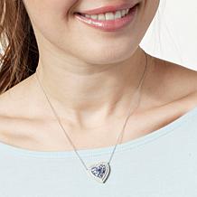 Colleen Lopez Tanzanite & Zircon Double Halo Sterling Silver Necklace