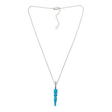 Colleen Lopez Turquoise and White Zircon Enhancer Pendant with Chain