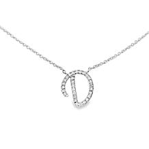 Colleen Lopez White Diamond Initial Drop Chain Necklace