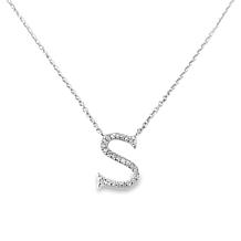 Colleen Lopez White Diamond Initial Drop Chain Necklace