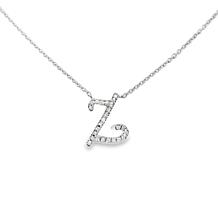 Colleen Lopez White Diamond Initial Drop Chain Necklace