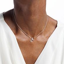 Colleen Lopez White Diamond Initial Drop Chain Necklace