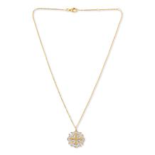 Colleen Lopez White Zircon Maltese Cross Pendant with Chain
