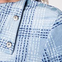 Comfort Code Plush Velour Split-Neck Pullover Top