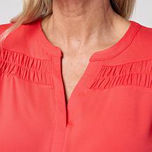 Comfort Code Stretch Jersey Tee with Split-V Placket Neckline