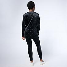 Comfort Code Velour Knit Foil Trim Tunic and Legging Set