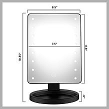 Conair 1x LED Battery-Operated Matte Black Hollywood Mirror