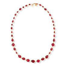 Connie Craig Carroll Jewelry 30" Red Corundum Station Necklace