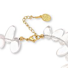 Connie Craig Carroll Jewelry Clear Quartz Goldtone Station Necklace