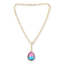 Connie Craig Carroll Jewelry Ellery Quartz Doublet Drop Necklacee