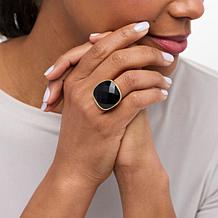 Connie Craig Carroll Jewelry Fern Square Black Agate Solitaire Ring