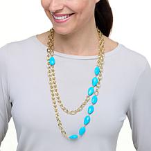 Connie Craig Carroll Jewelry Harlow 60" Magnesite Station Necklace
