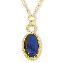Connie Craig Carroll Jewelry Jeanette Labradorite Oval Drop Necklace