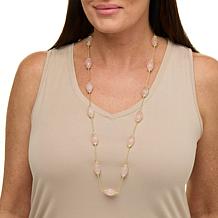 Connie Craig Carroll Jewelry Julia 36" Carved Gem Station Necklace