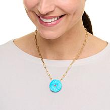 Connie Craig Carroll Jewelry Laura 18" Carved Gem Flower Necklace