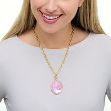 Connie Craig Carroll Jewelry Lilly Shell Doublet Pendant with Necklace