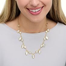 Connie Craig Carroll Jewelry Lucia 17" Gem Station and Dangle Necklace